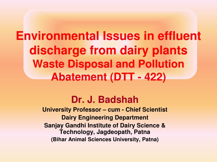 environmental issues in effluent discharge from