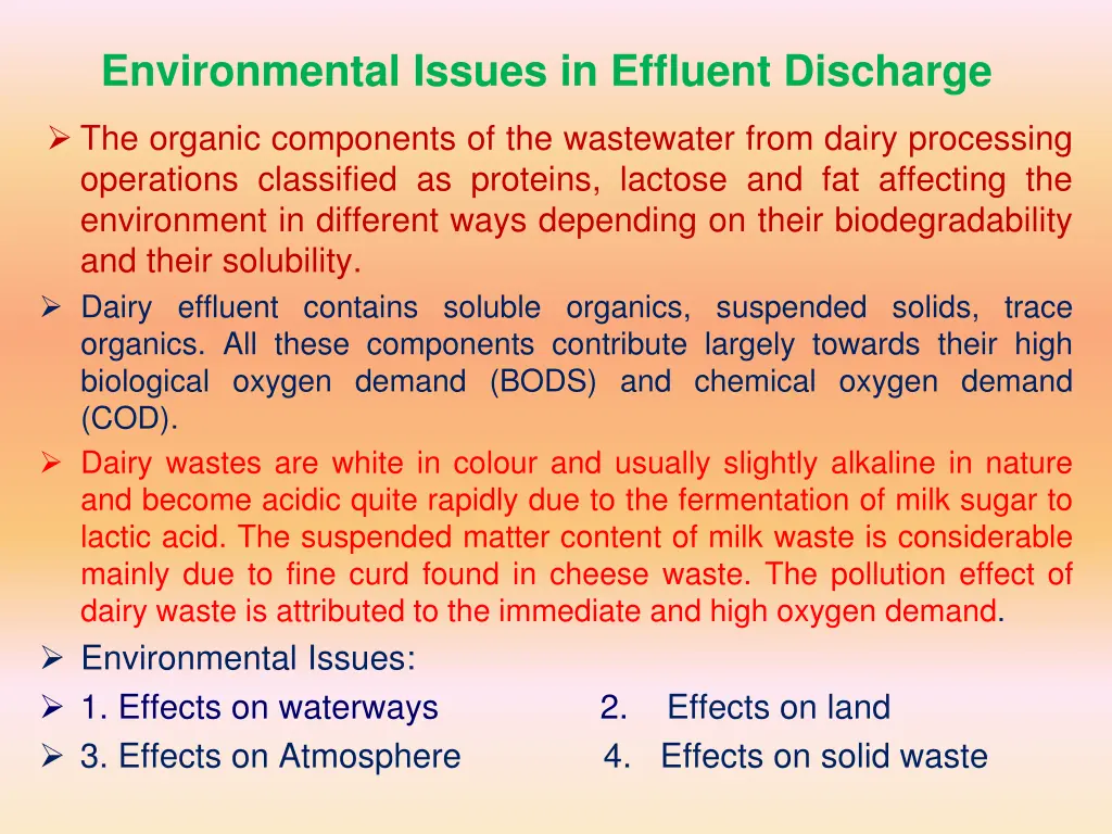 environmental issues in effluent discharge
