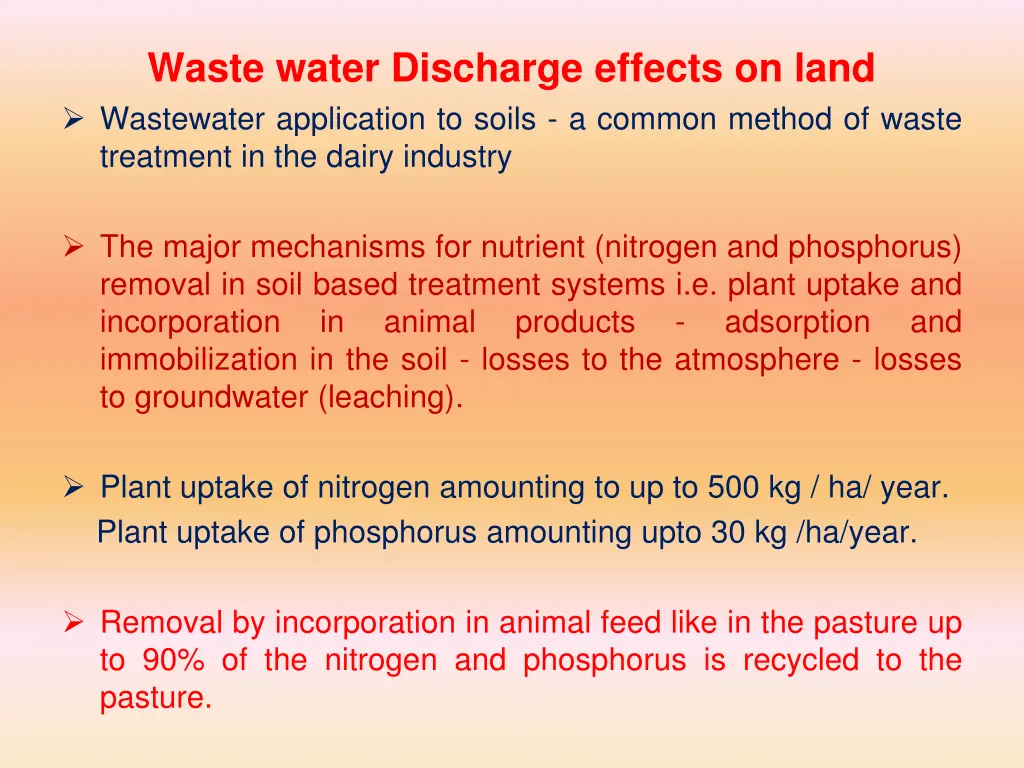 waste water discharge effects on land wastewater
