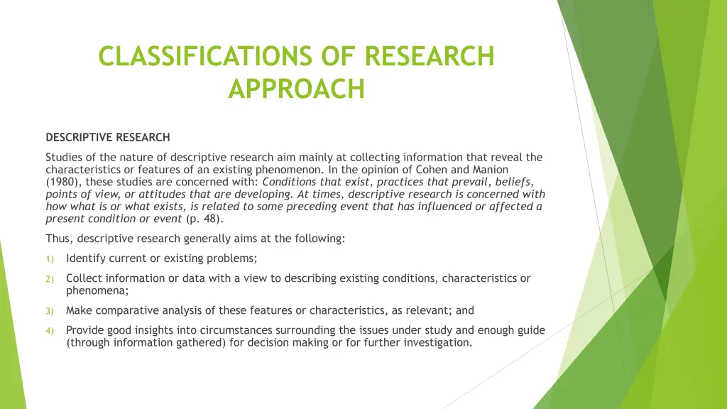 classifications of research approach