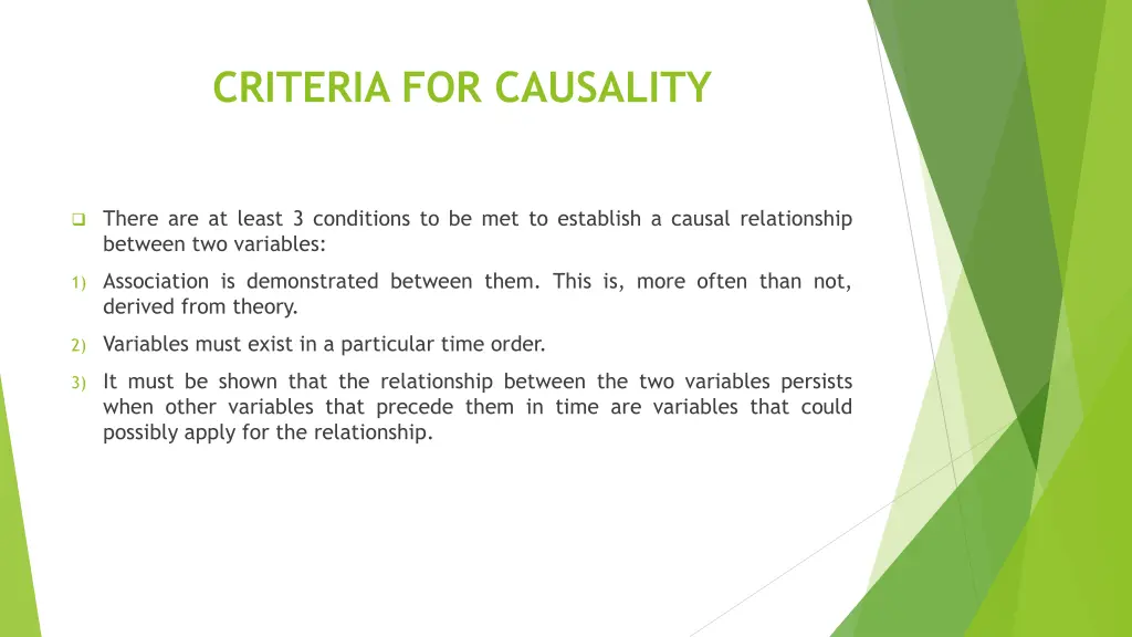 criteria for causality
