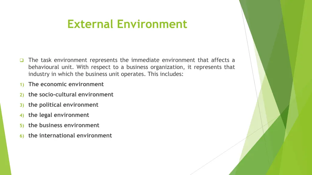 external environment