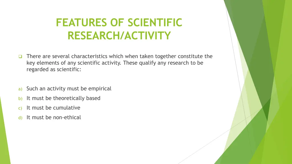 features of scientific research activity
