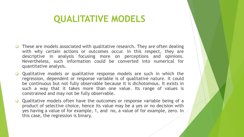 qualitative models