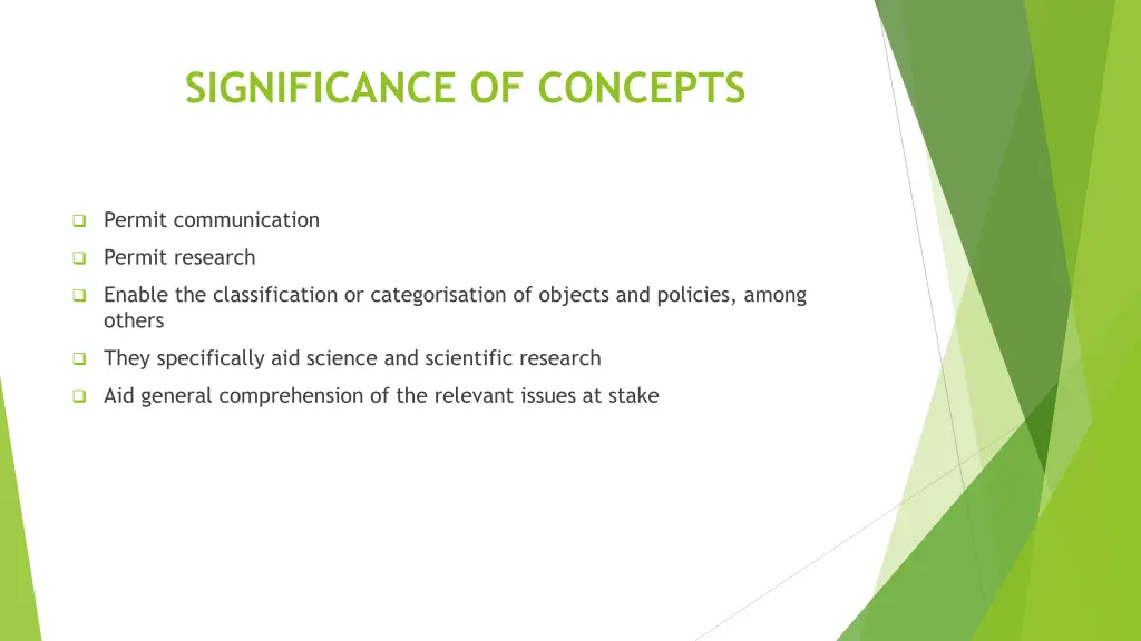 significance of concepts