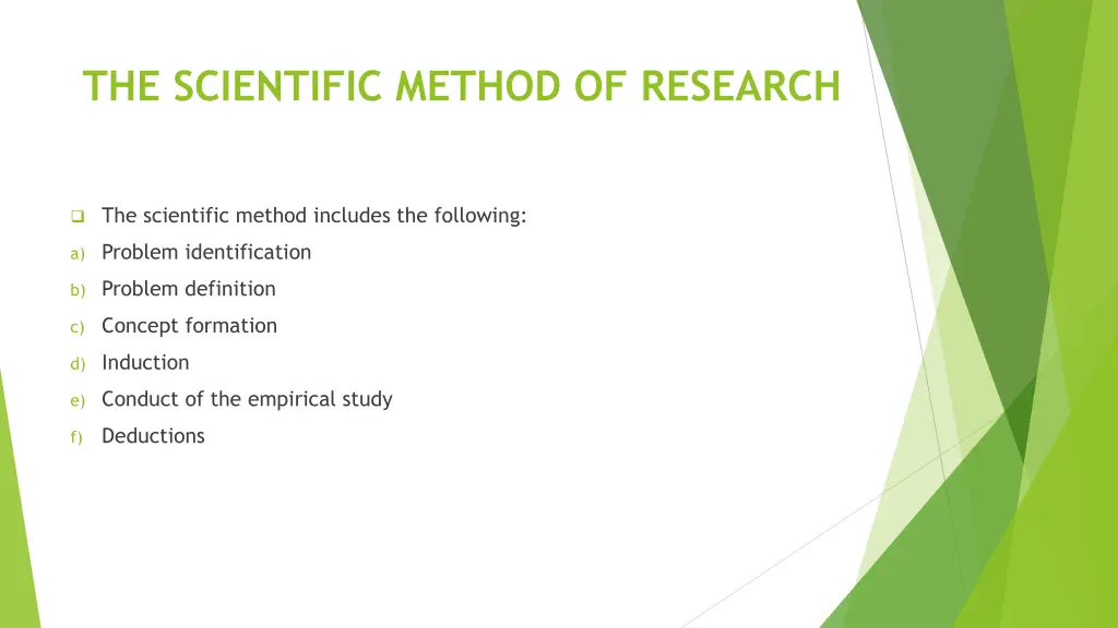 the scientific method of research