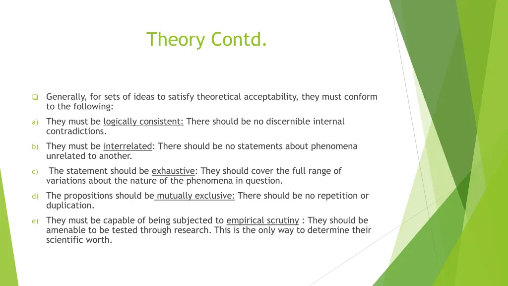 theory contd