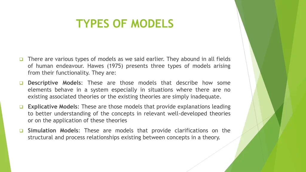 types of models