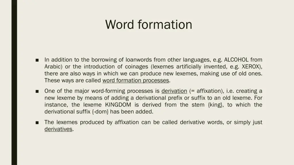 word formation