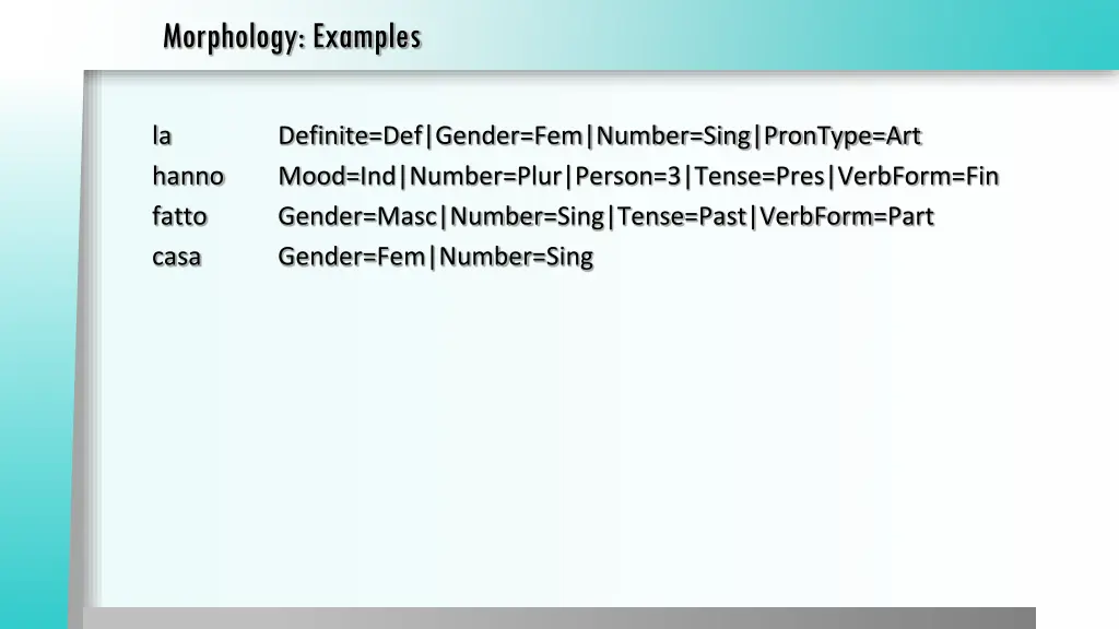 morphology examples
