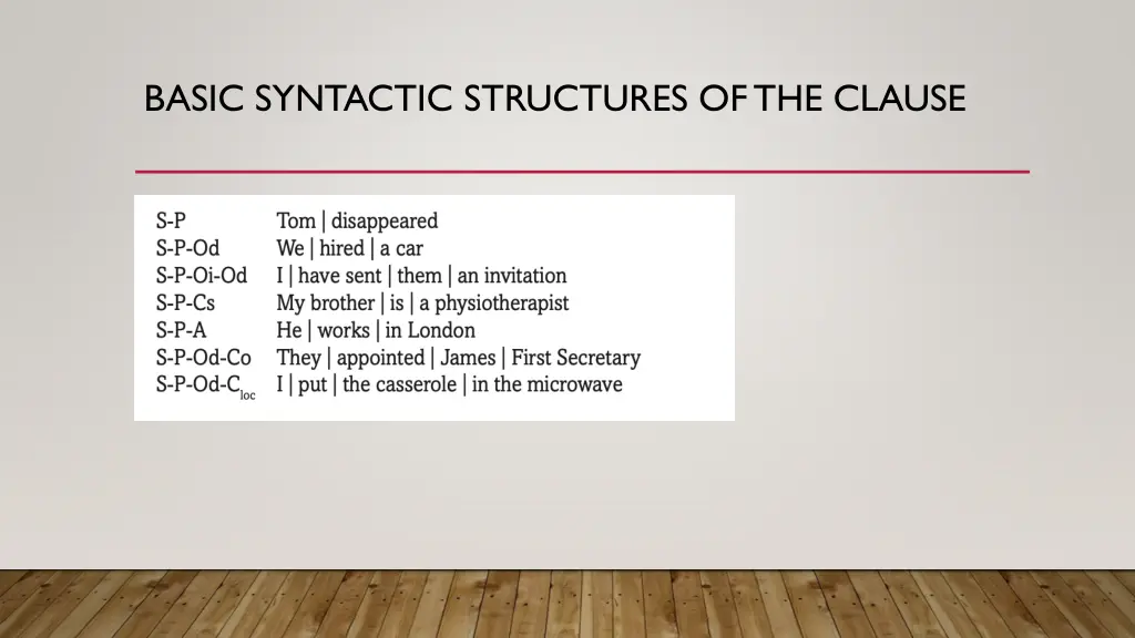 basic syntactic structures of the clause