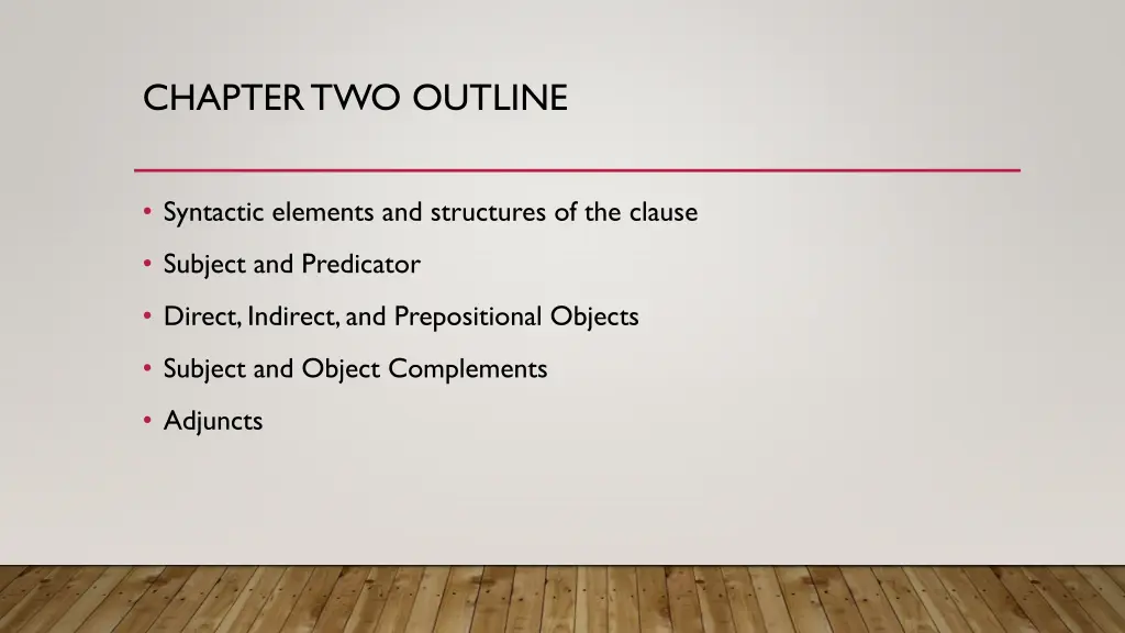 chapter two outline