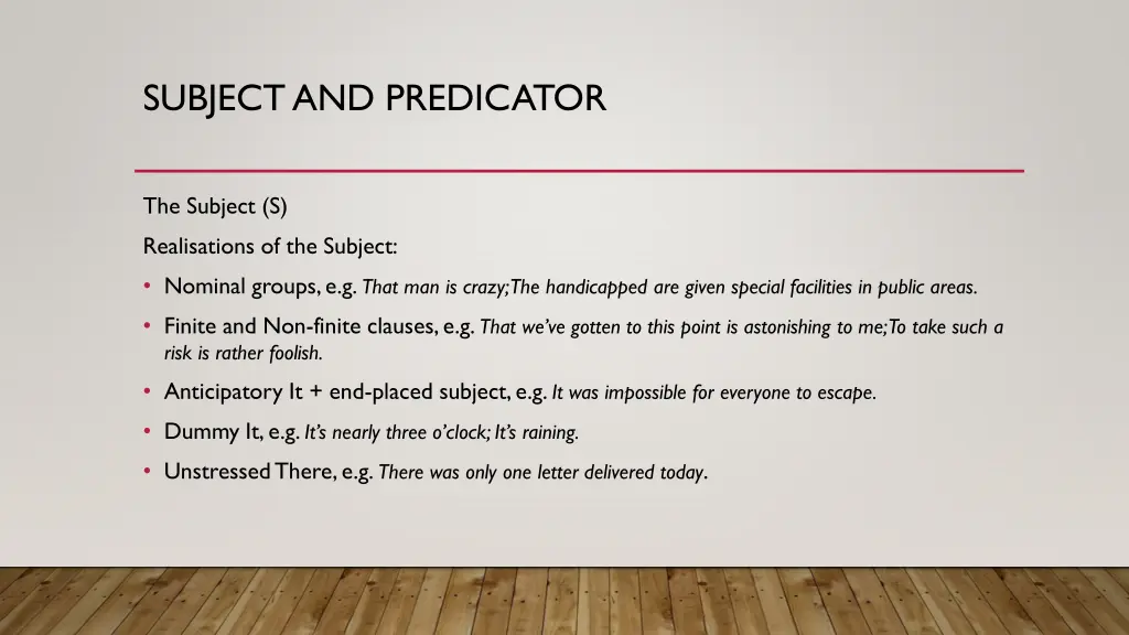 subject and predicator 1