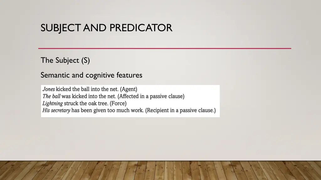 subject and predicator