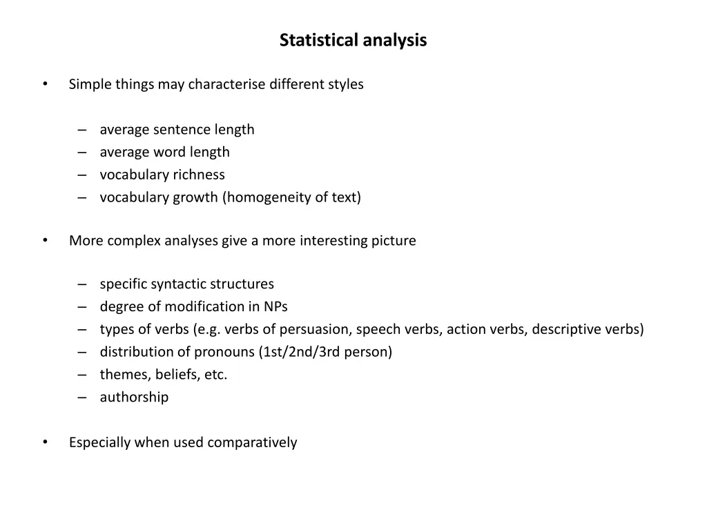 statistical analysis