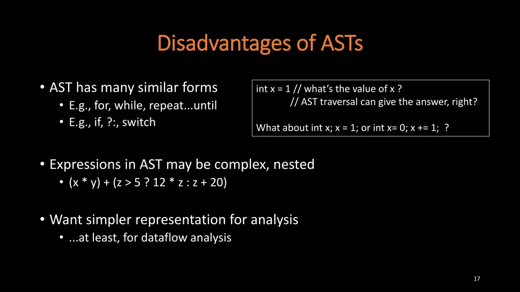 disadvantages of asts disadvantages of asts