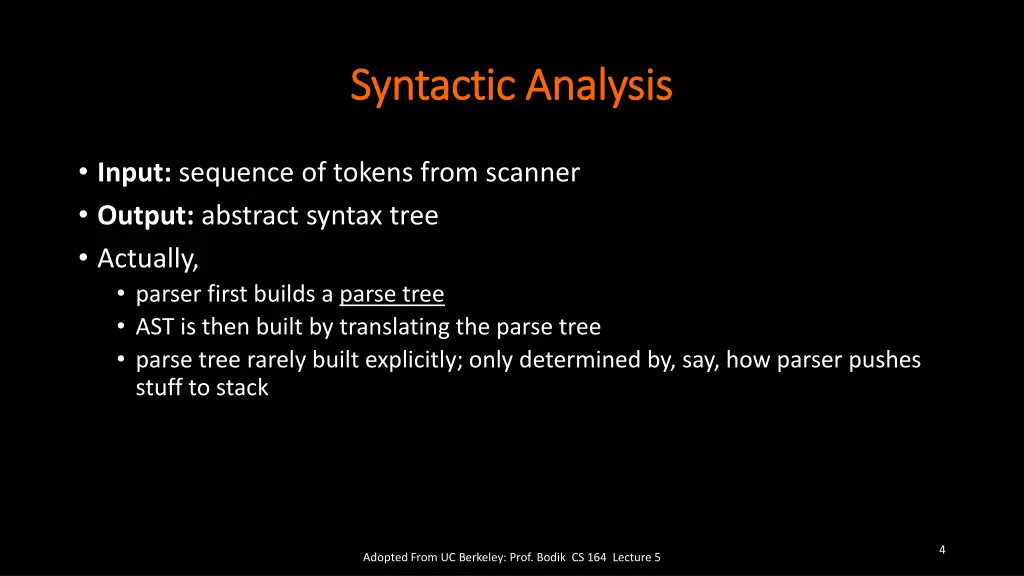 syntactic analysis syntactic analysis