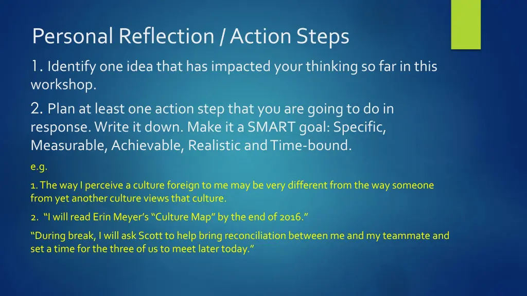 personal reflection action steps 1 identify
