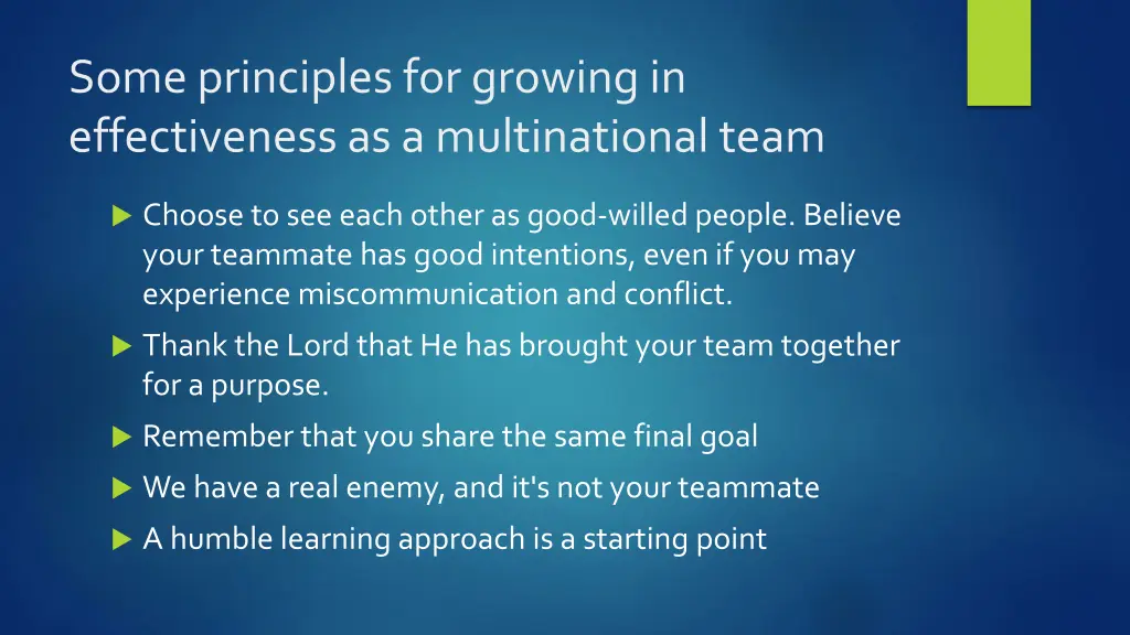 some principles for growing in effectiveness