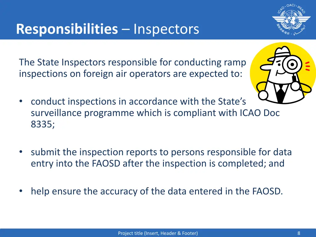 responsibilities inspectors