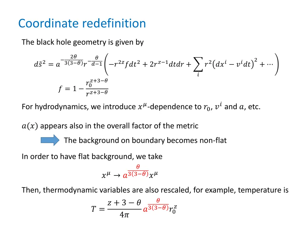 coordinate redefinition