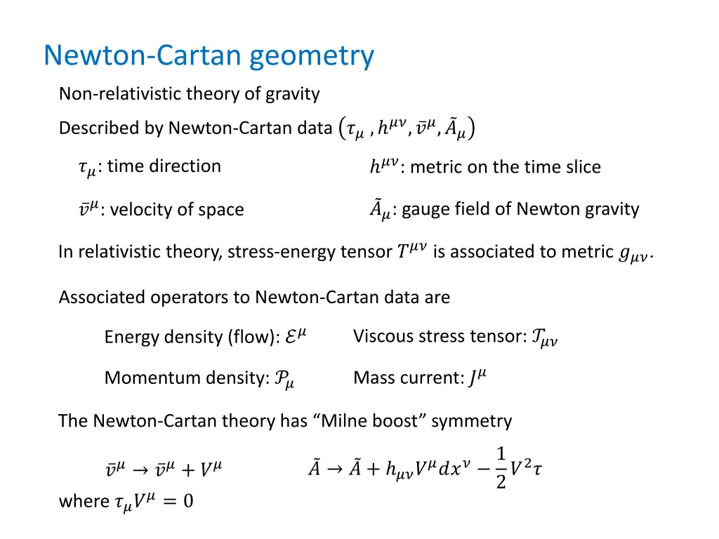 newton cartan geometry