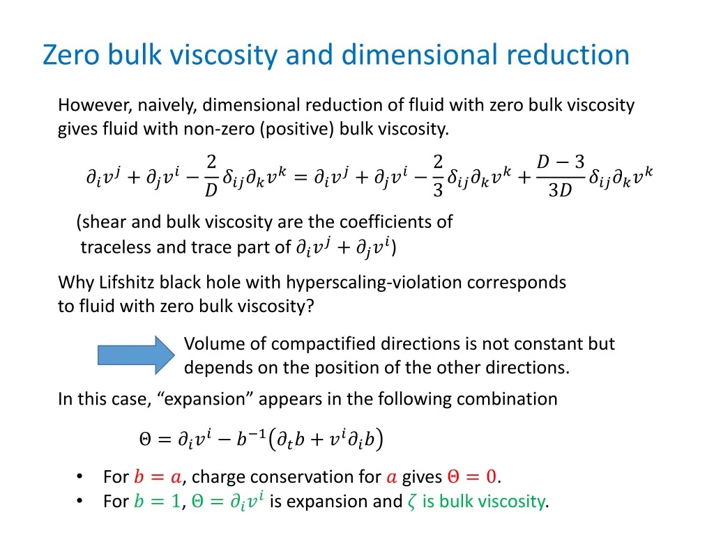 zero bulk viscosity and dimensional reduction 1