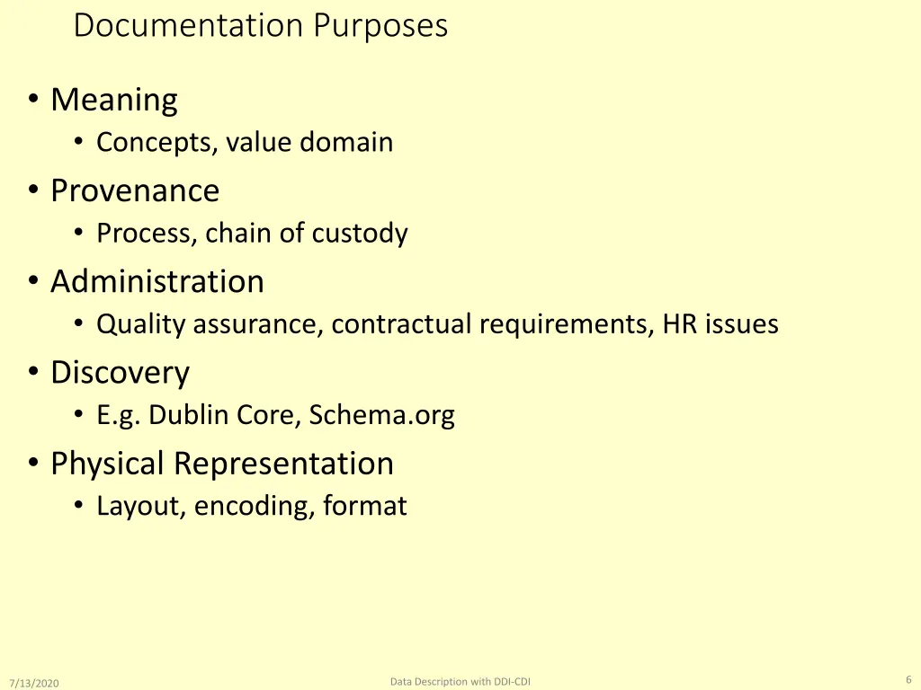 documentation purposes