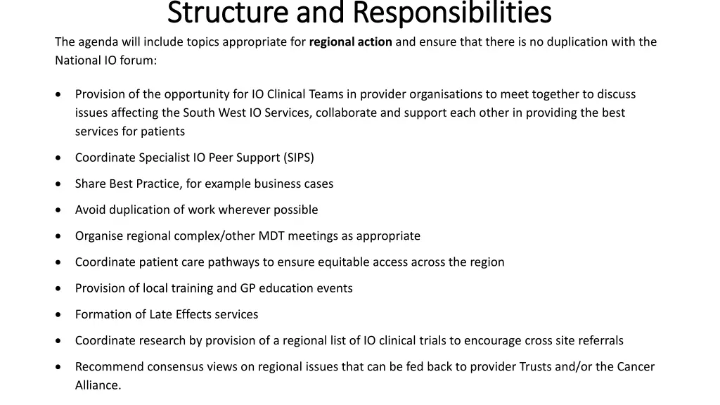 structure and responsibilities structure