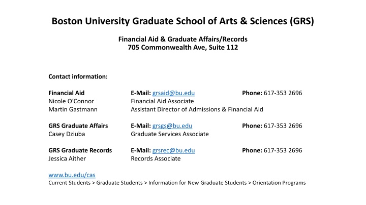boston university graduate school of arts