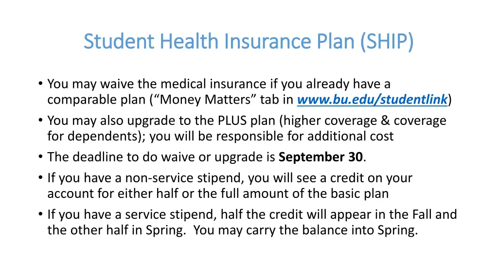 student health insurance plan ship student health