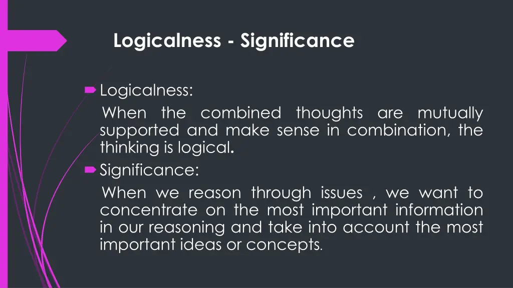 logicalness significance