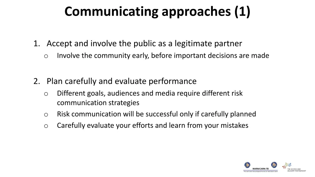 communicating approaches 1