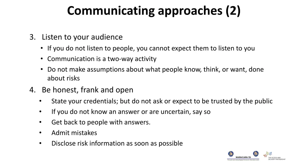 communicating approaches 2