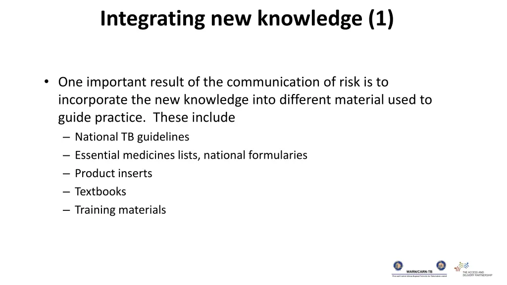 integrating new knowledge 1