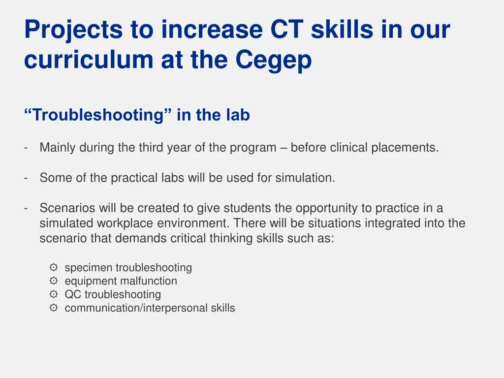 projects to increase ct skills in our curriculum 1