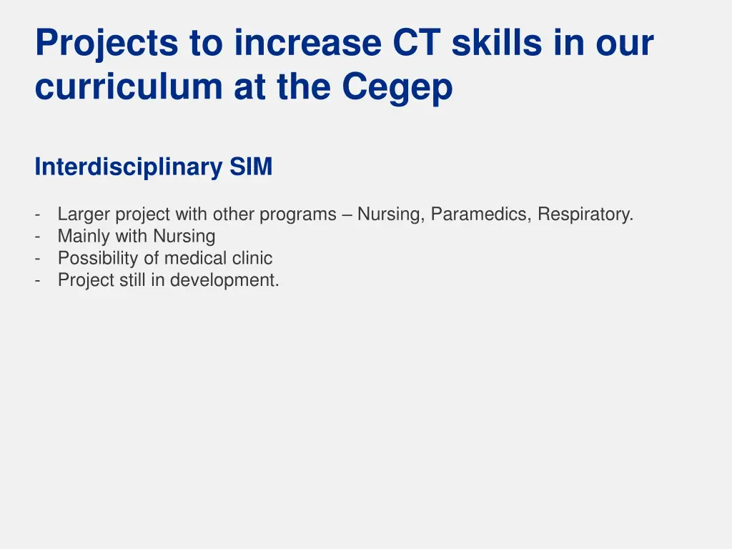 projects to increase ct skills in our curriculum 2