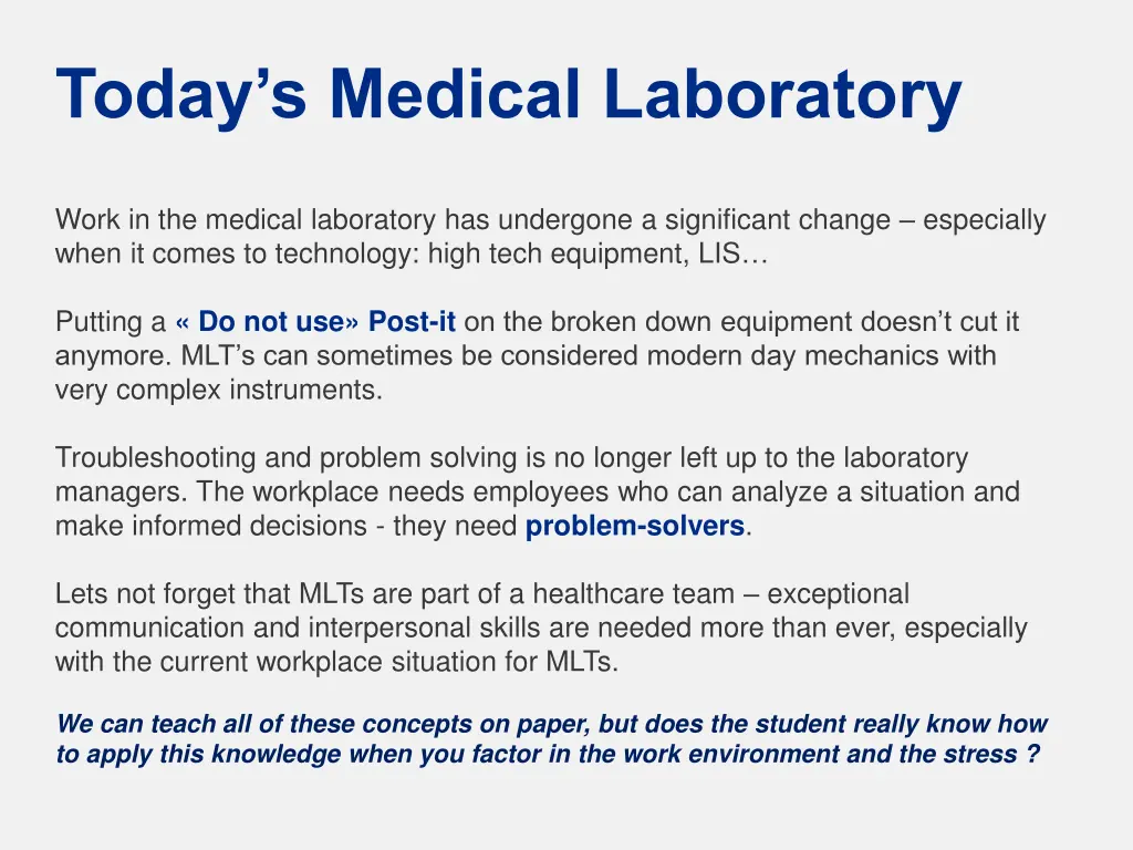 today s medical laboratory