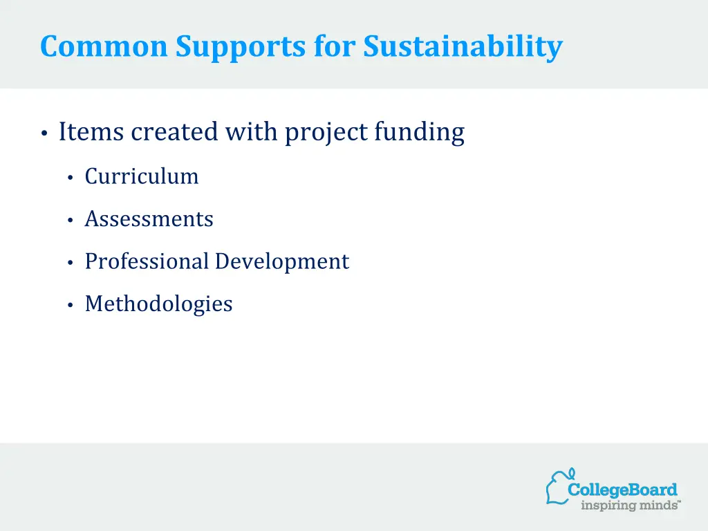 common supports for sustainability
