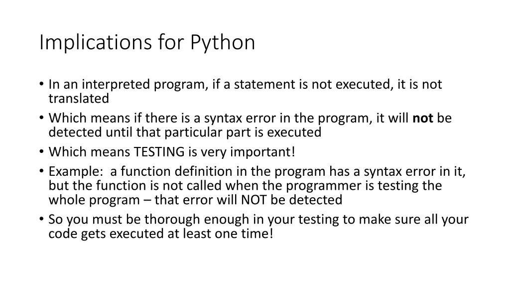 implications for python