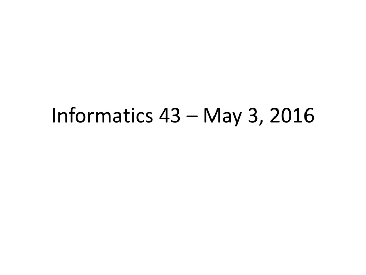 informatics 43 may 3 2016
