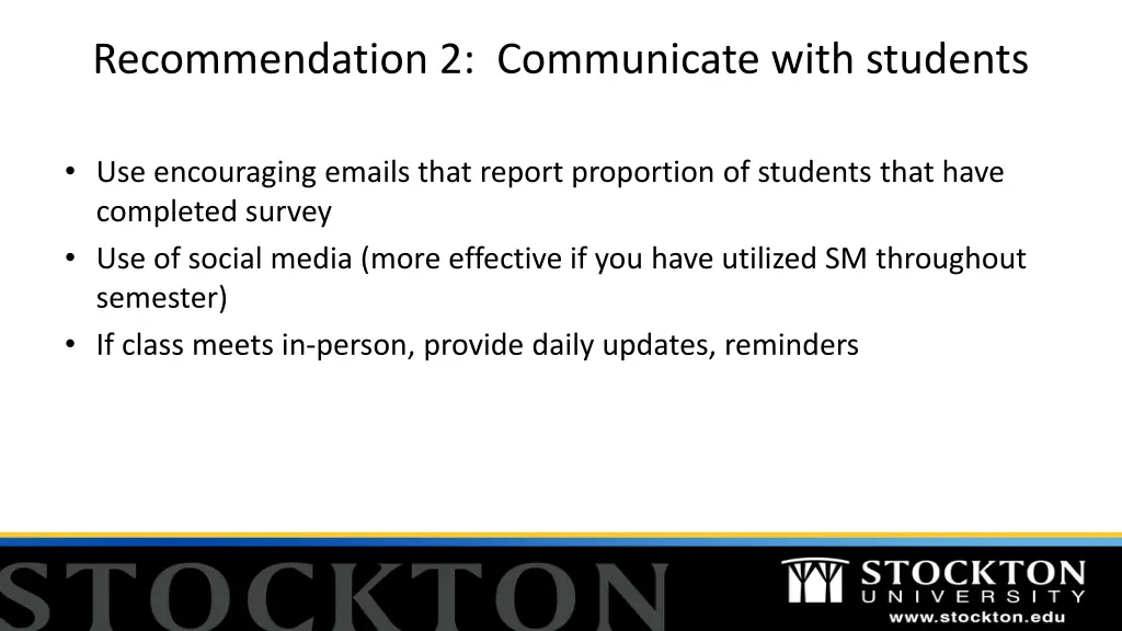 recommendation 2 communicate with students