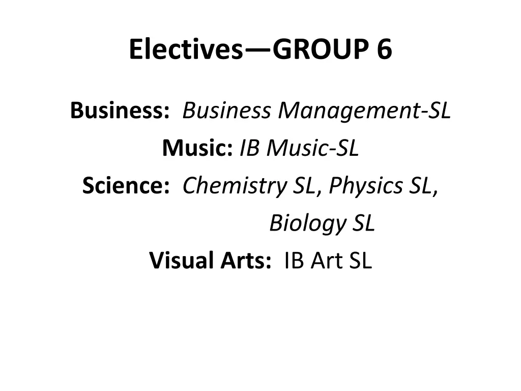 electives group 6