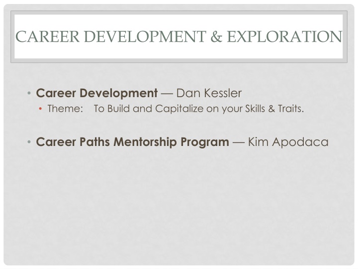 career development exploration