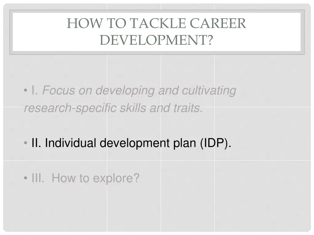 how to tackle career development