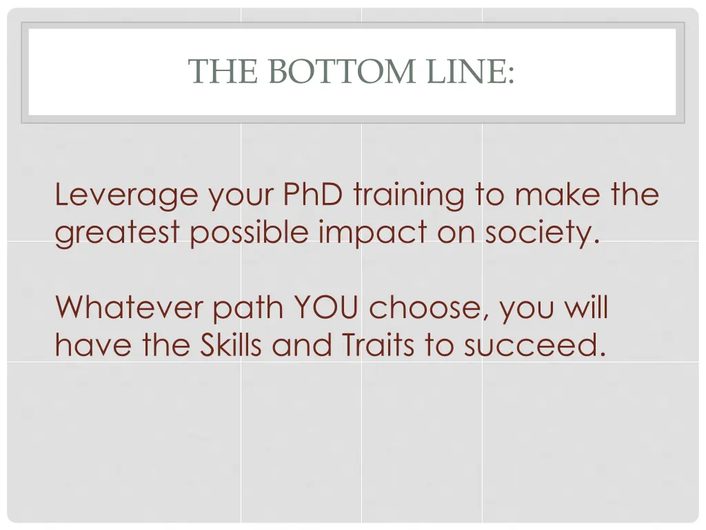 the bottom line