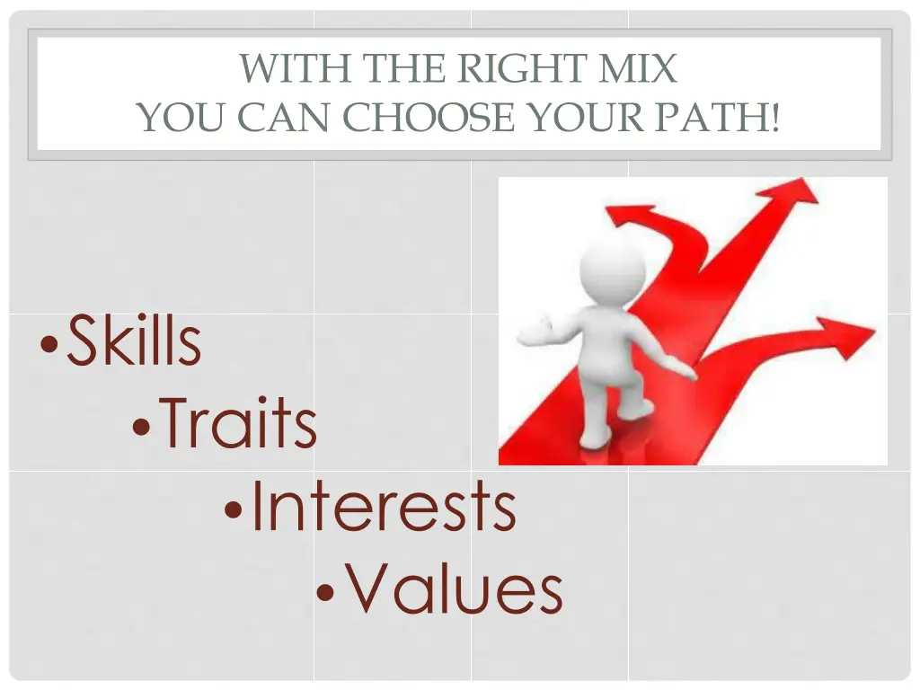 with the right mix you can choose your path