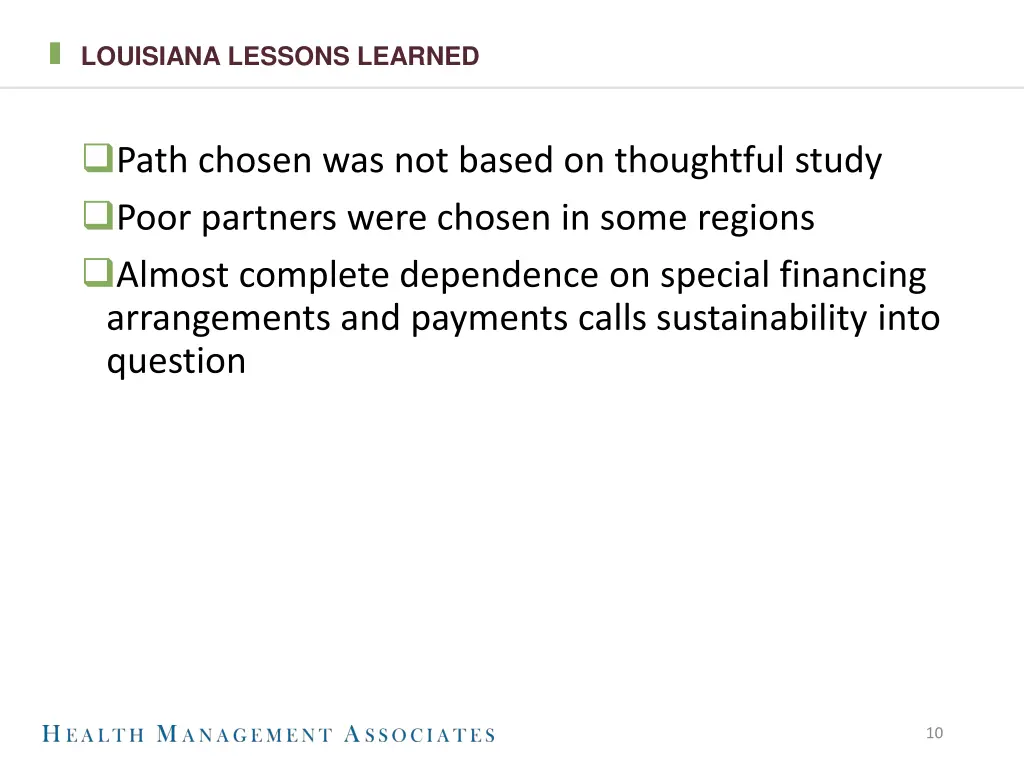 louisiana lessons learned