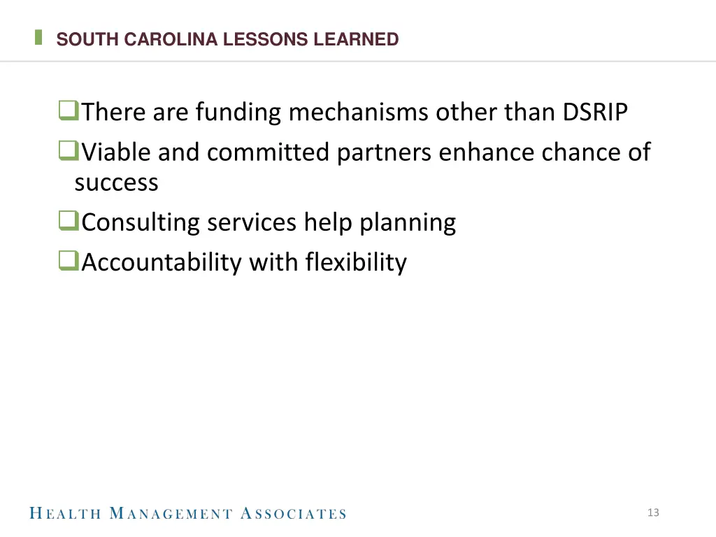 south carolina lessons learned