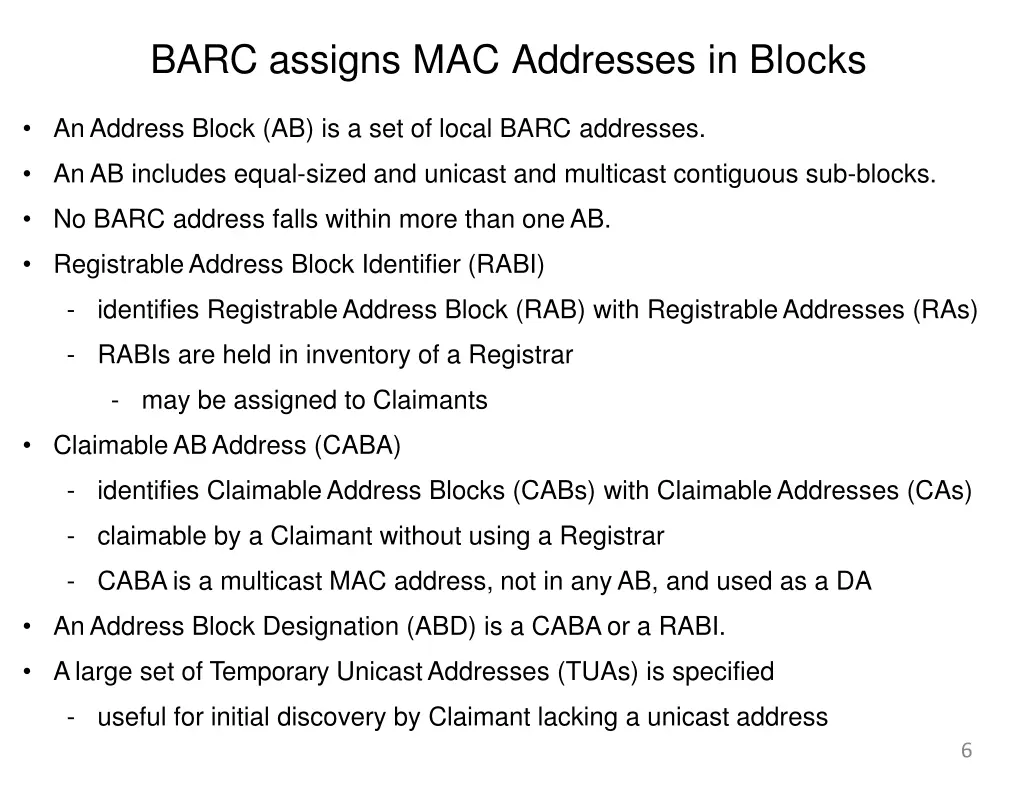 barc assigns mac addresses in blocks